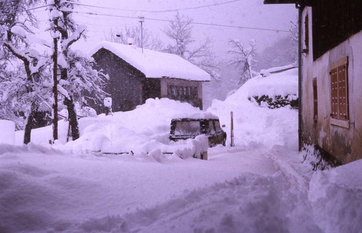 Hiver &agrave; Ch&eacute;ron dans les ann&eacute;es 1980.